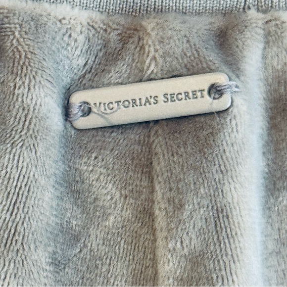 Victoria's Secret Gray Velour Ribbed Top Wide Leg Pants Women’s suit Lounge L - Picture 14 of 14